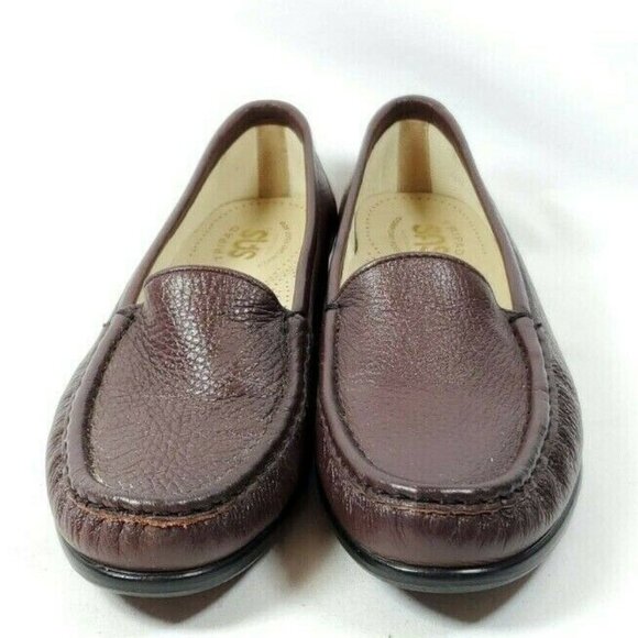 SAS Simplify Slip On Loafers Women's Size 8 Narrow Brown Leather Shoes - Picture 3 of 8